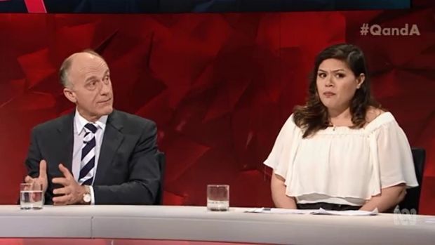 Eric Abetz and Nakkiah Lui on Q&A Photo: ABC