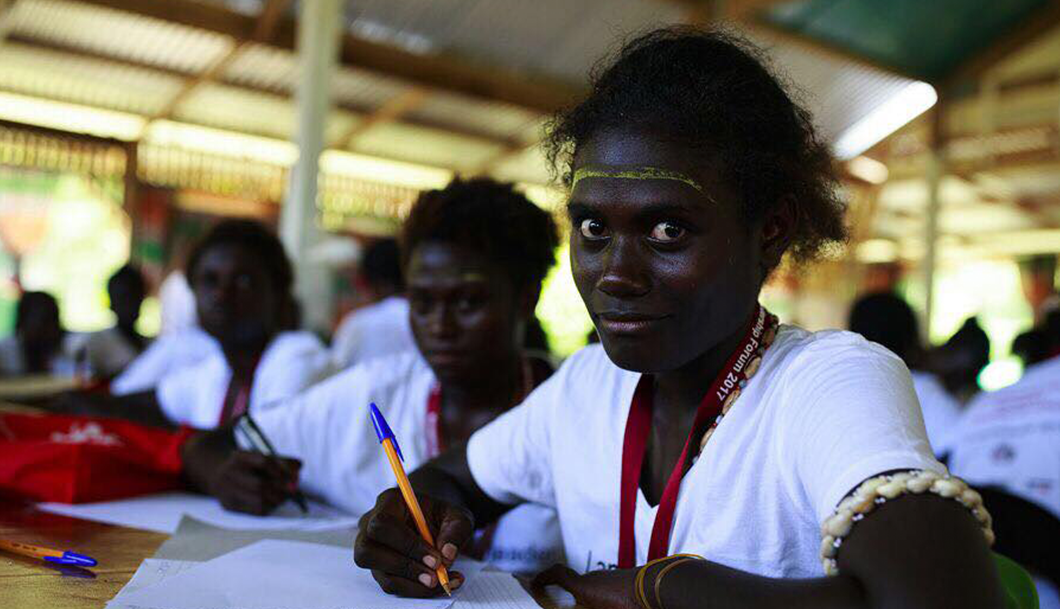 23805453_624332617471_19860757_n.jpg-1 Participants in Bougainville Women's Federation's Young Women's Leadership forum in Bougainville. Photo: Harjono Djoyobisono/IWDA