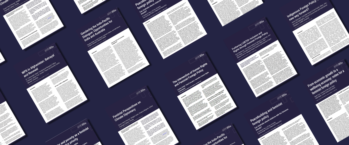 Cover pages of AFFPC publications appear in an angled row