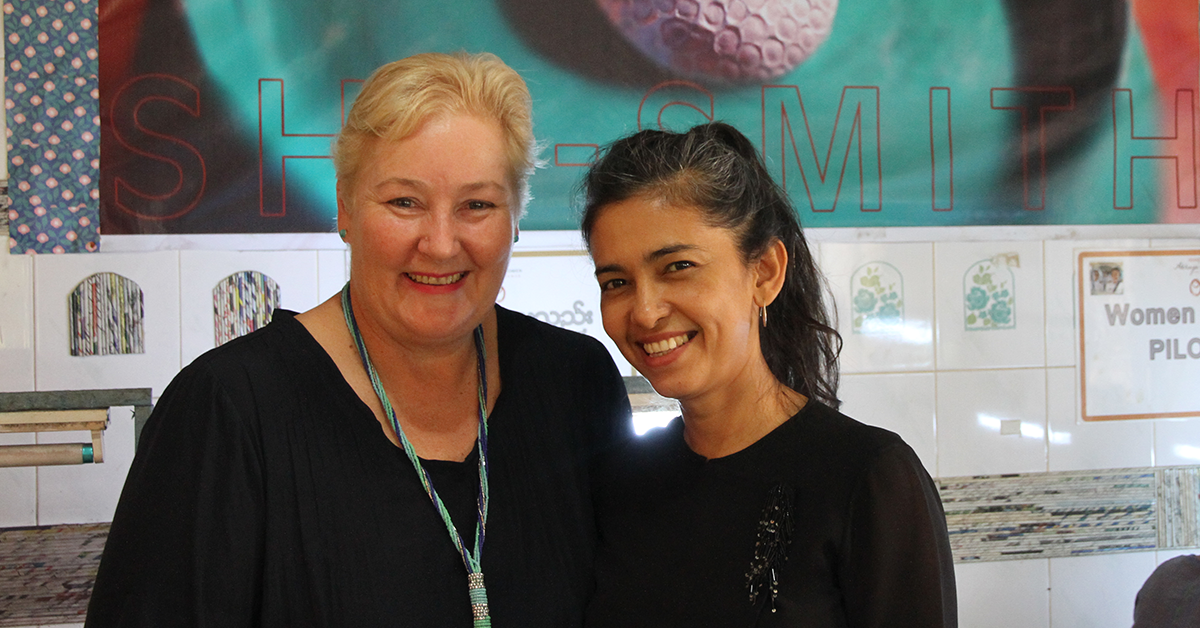 Ann Sudmalis and Htar Htar, founder of Akhaya Women. Photo: Jen Clark