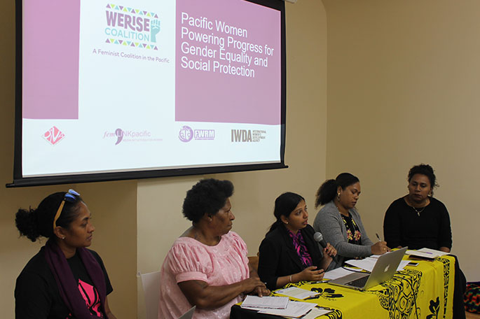 Members of the We Rise coalition at CSW 63 in March 2019