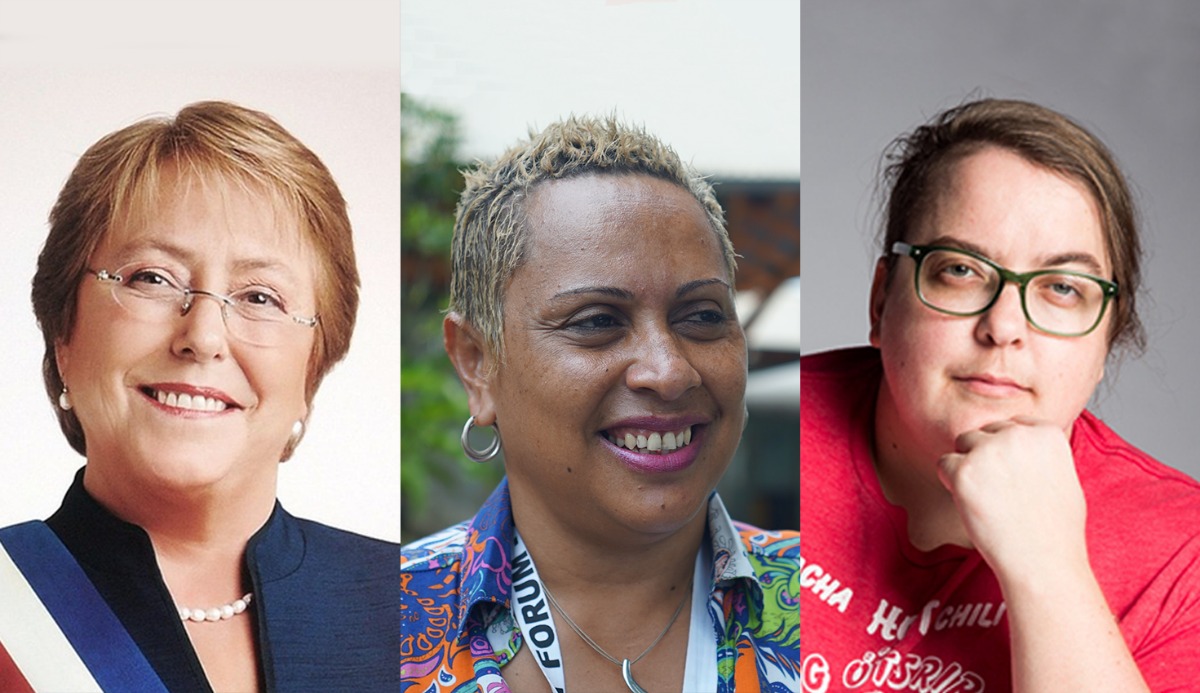 Image of Michelle Bachelet, Maria Nailevu and Rebecca Shaw