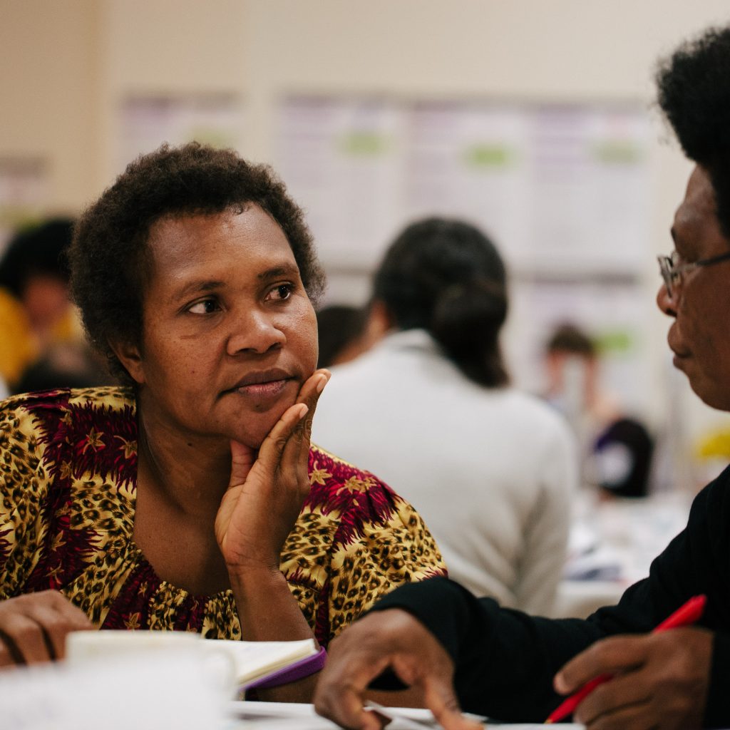 Domitila Pamalmle and Elizabeth Tongne of Wide Bay Conservation Association. Photo: Gemma Carr