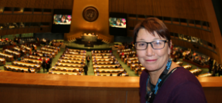Image of Jo Hayter at the United Nations for the Commission on the Status of Women (CSW)