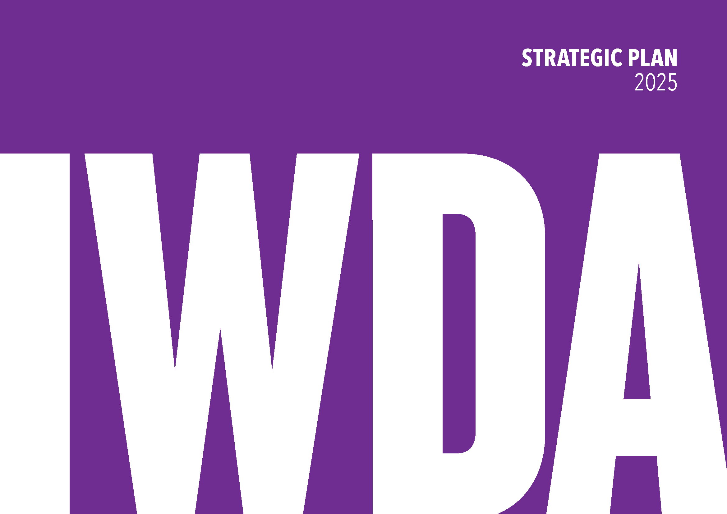 Purple cover page of the IWDA Strategic Plan 2025