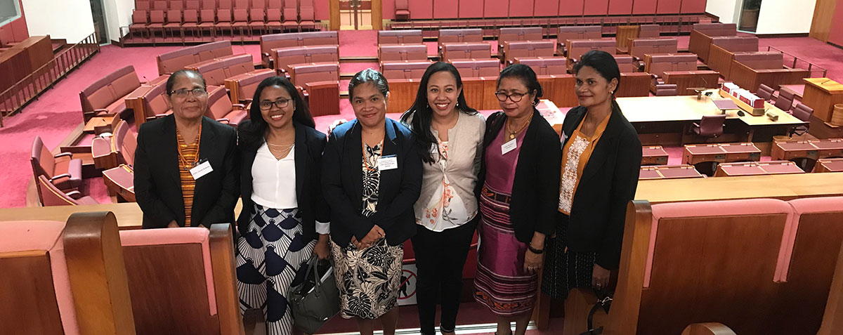 Women MPs from Timor-Leste visit Parliament House in Canberra.