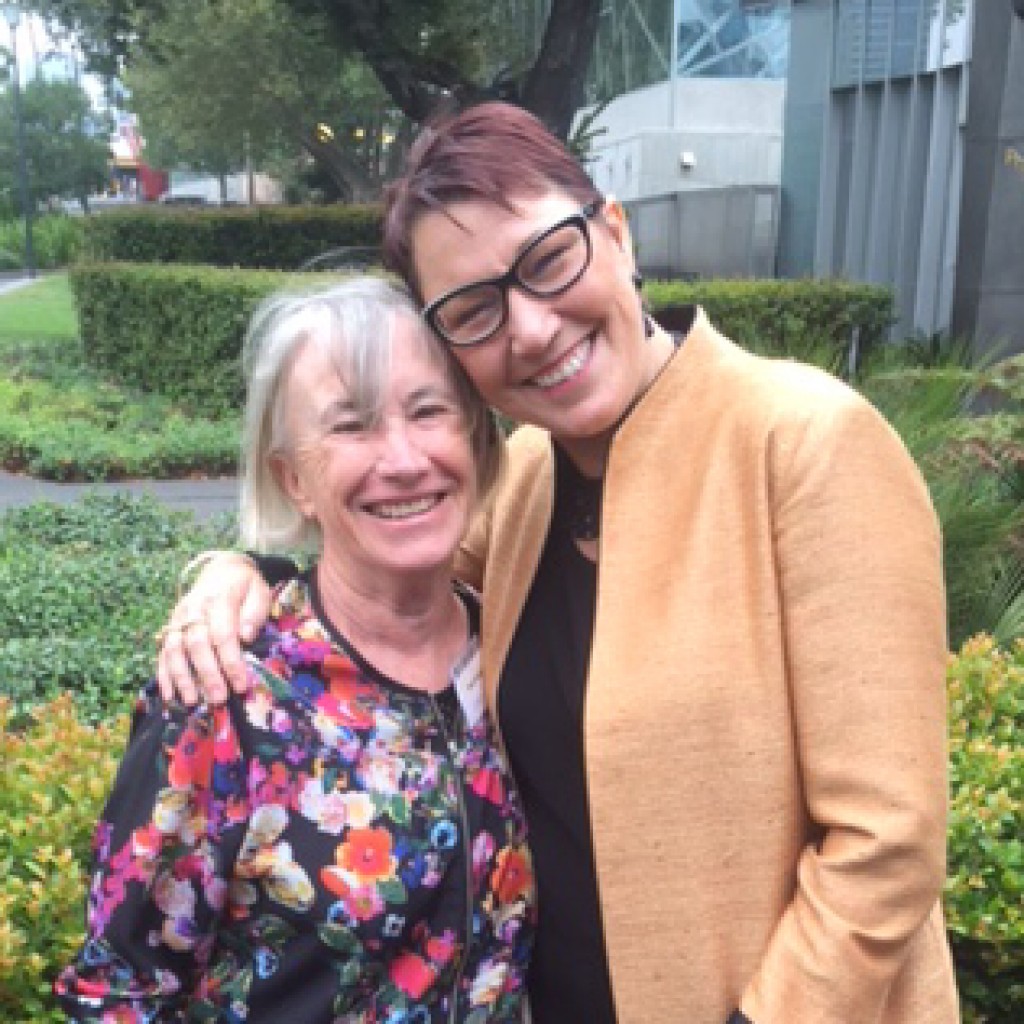 IWDA CEO Joanna Hayter with IWDA Founder and fellow Victorian Honour Roll Inductee (2011) Wendy Poussard Photo: Lauren Coutts