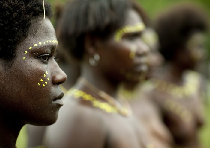 Woman From Autonomous Region Of Bougainville In Traditional Clothes, Papua New Guinea Woman From Autonomous Region Of Bougainville In Traditional Clothes, Papua New Guinea. Photo: Eric Lafforgue