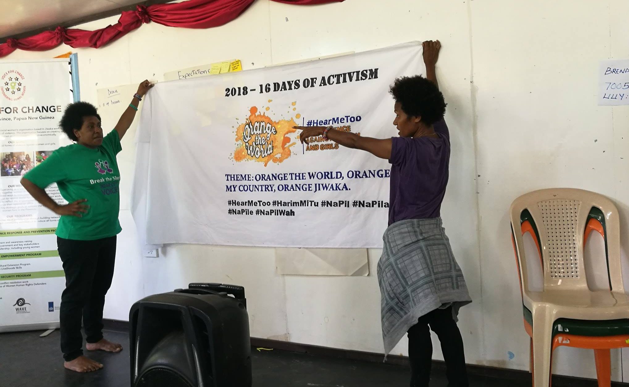 Voice for Change staff finalise preparations for their 16 Days of Activism activities.