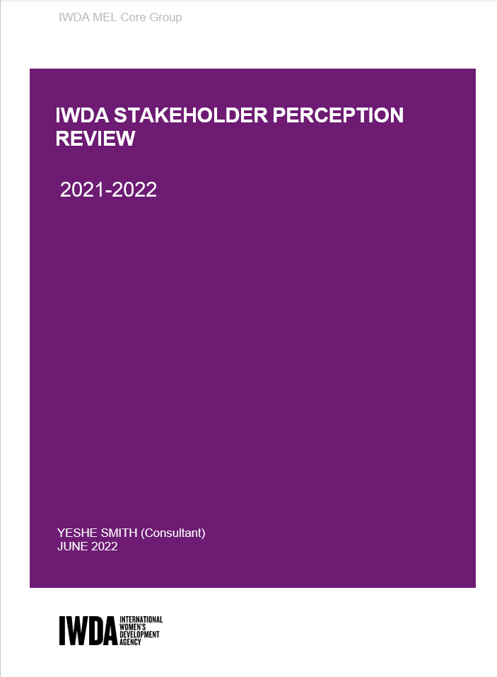 Cover page of the stakeholder perceptions document
