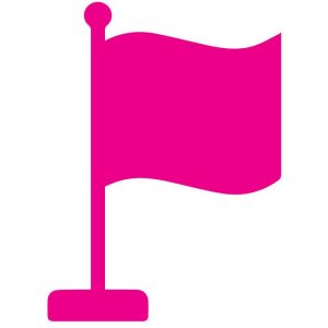 A pink flag symbol