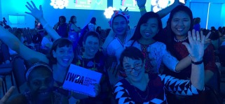 Image of IWDA staff and partners at AWID in Brazil, 2016