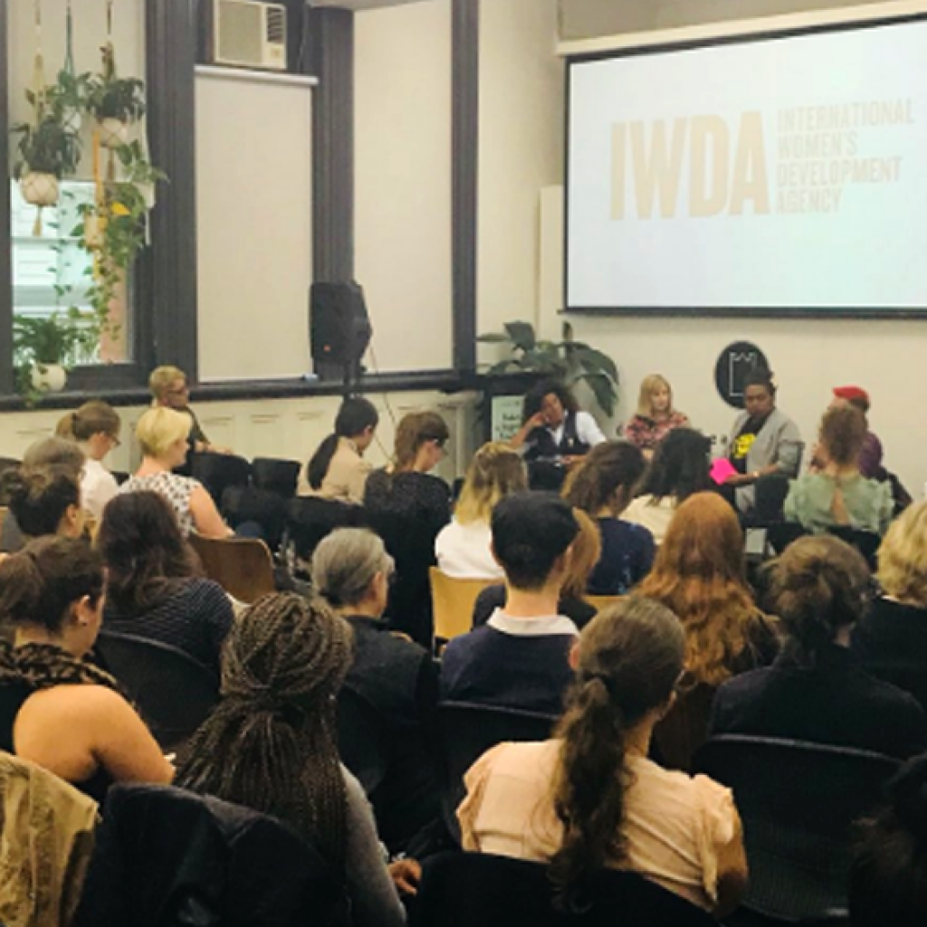 The crowd at IWDA's Gender Drinks. Photo: Laura Bishop/Twitter