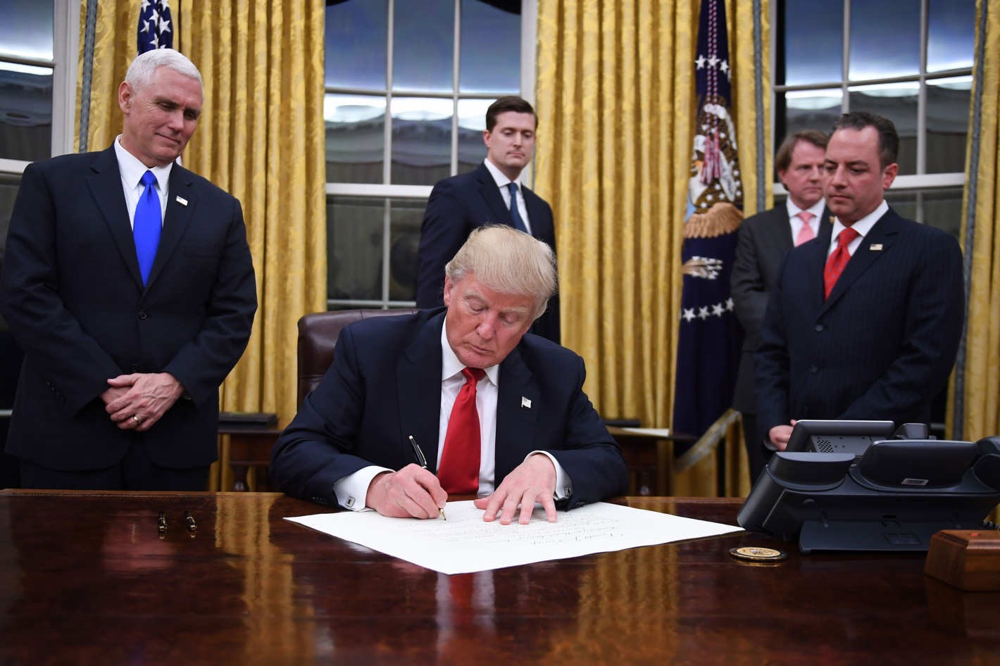 Global Gag Rule Donald Trump signs an Executive Order passing the Global Gag Rule.