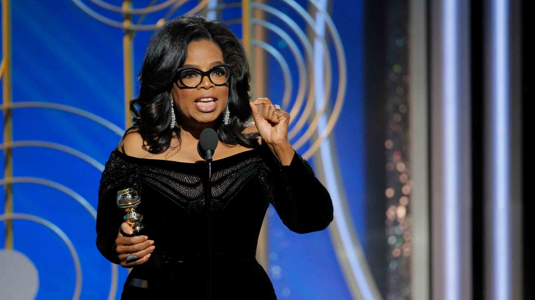 Oprah Winfrey at the 2018 Golden Globes. Photo: Paul Drinkwater/Getty