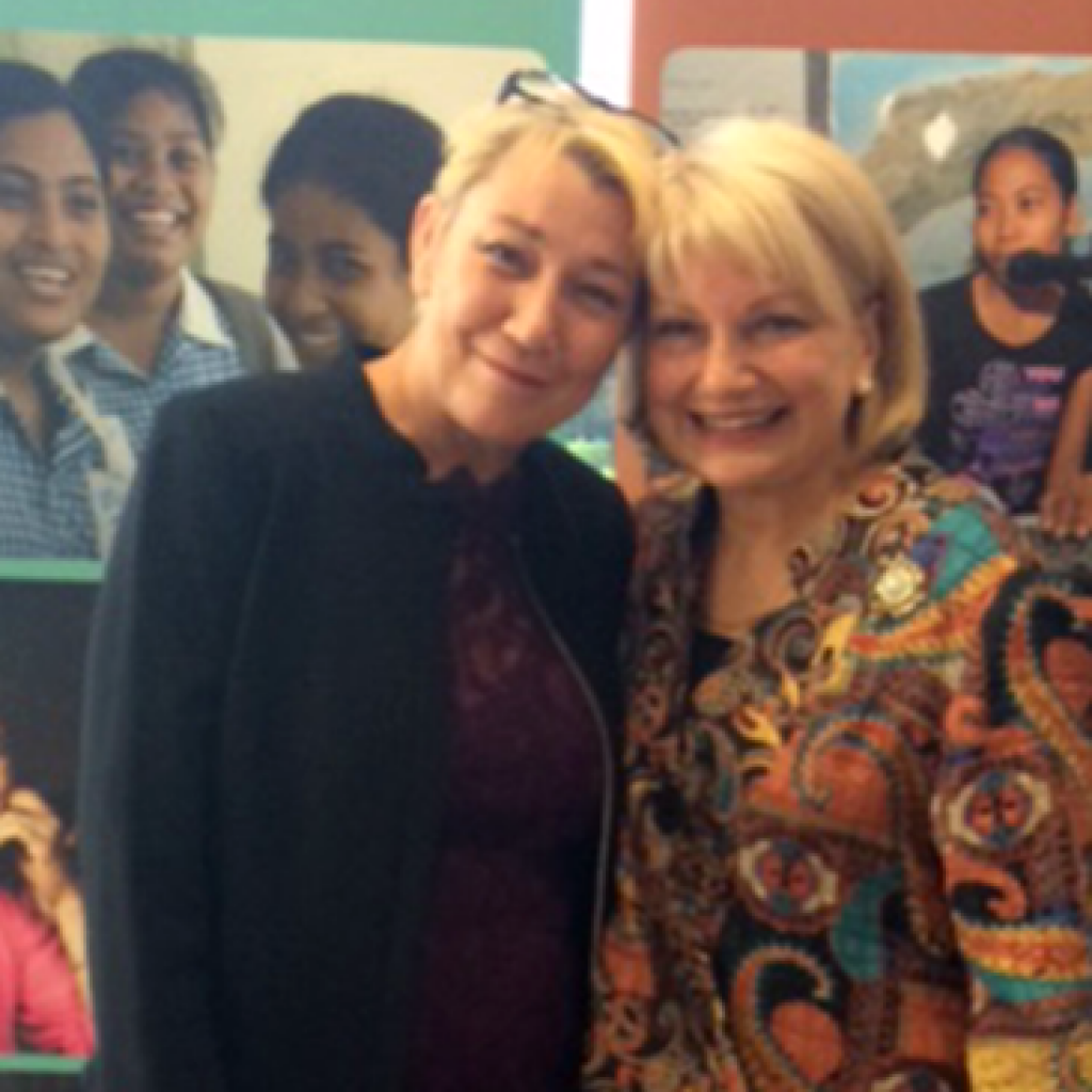 IWDA CEO Jo Hayter and Australian Ambassador for Women Dr J Sharman Stone