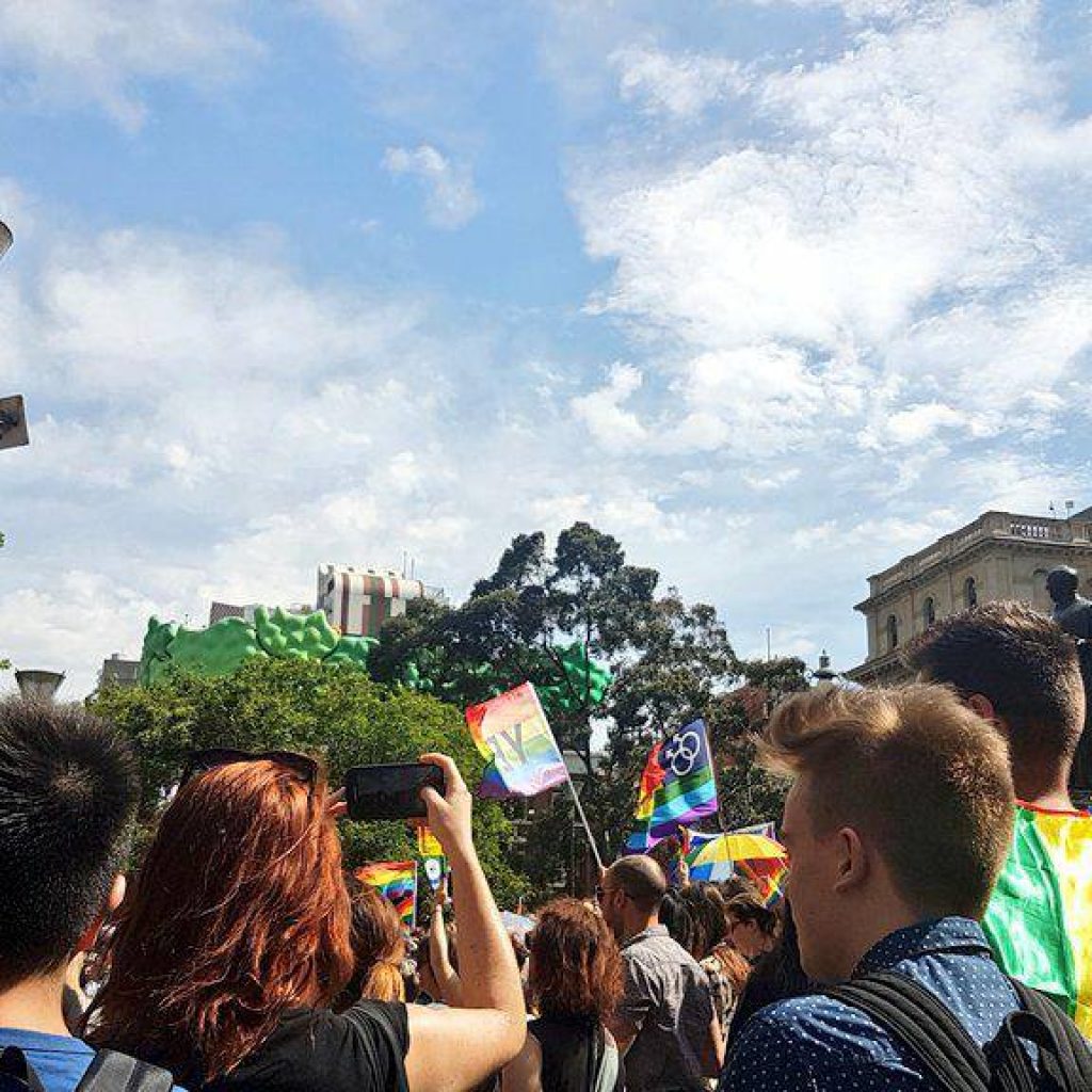 The Yes announcement at the Victorian State Library. Photo: Jessica Jones