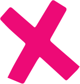 A bright pink cross. 