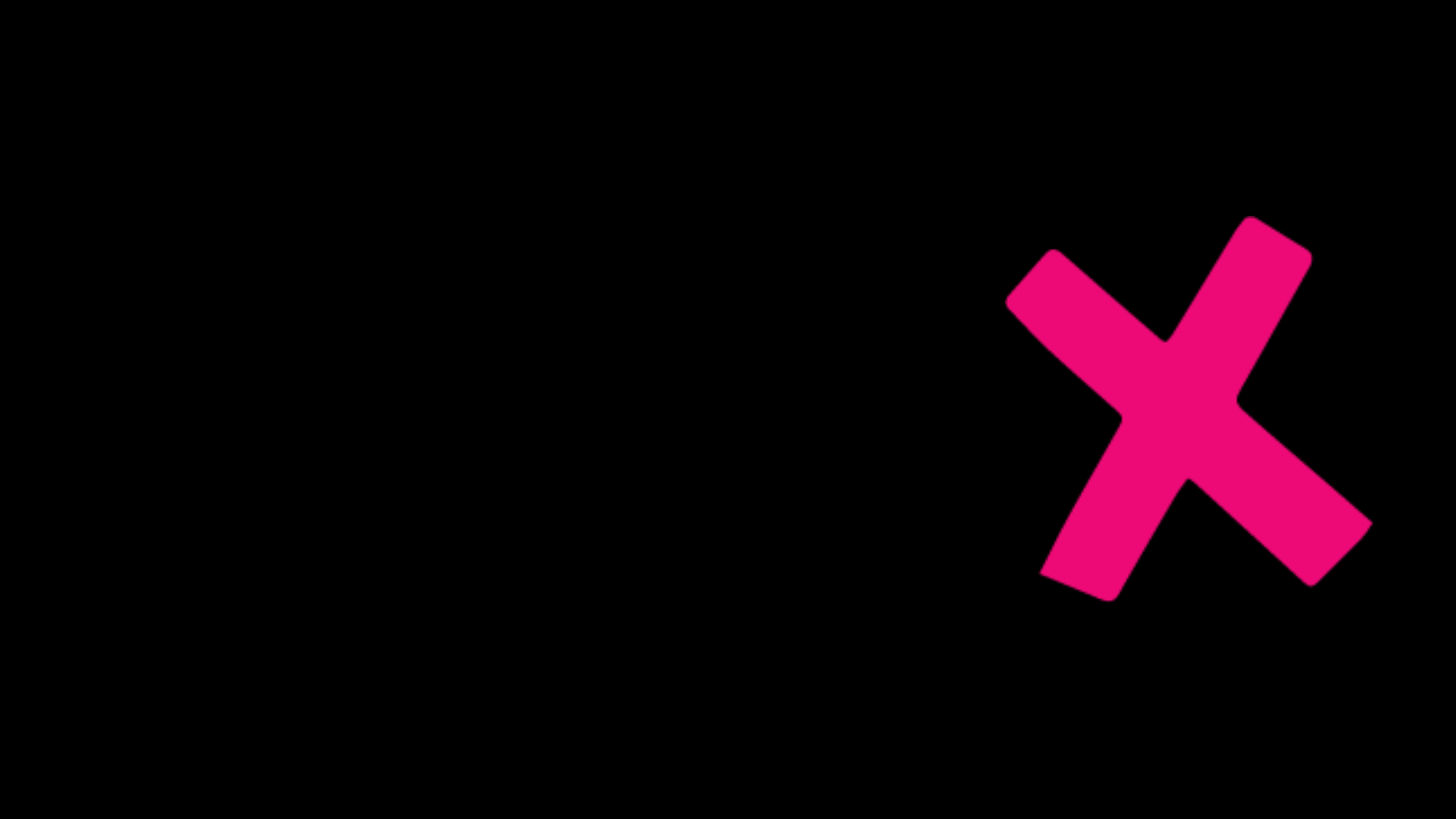 A bright pink cross. 